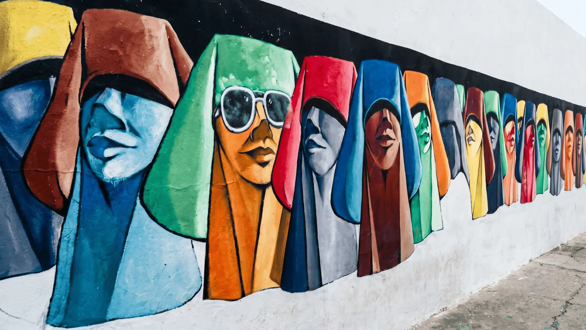 Artistic Mural in Asilah Old Town Creative graffiti and mural artwork in the medina of Asilah