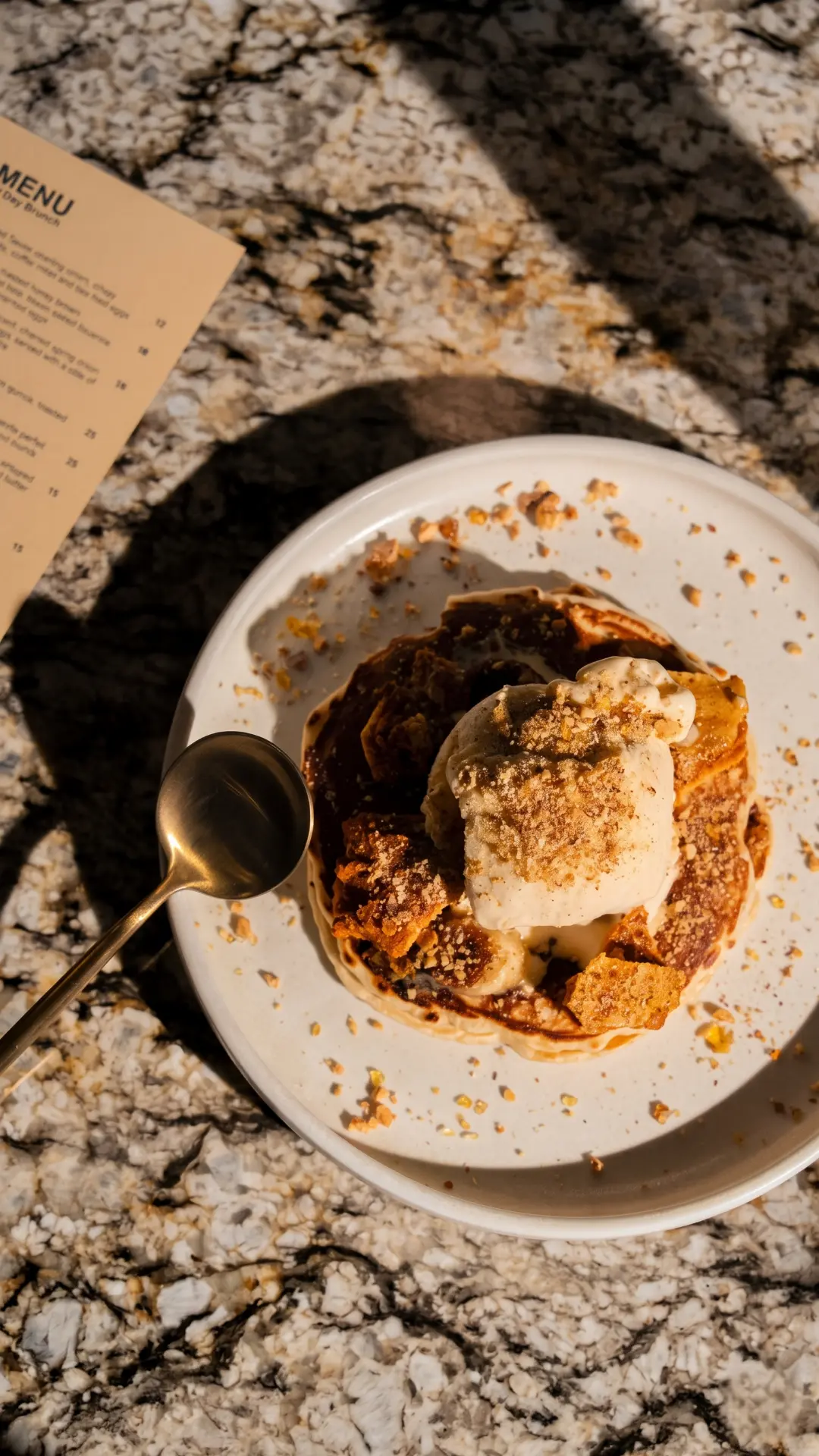 Hazelnut Mocha Pancakes Hobart | Best Breakfast Tasmania Delicious hazelnut mocha pancakes served at a local cafe in Hobart Tasmania