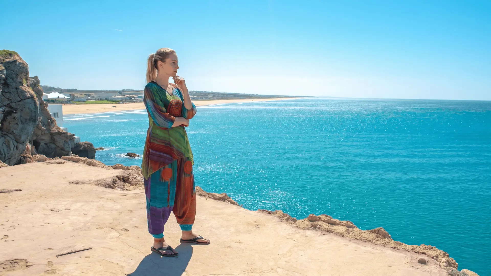 Ocean view from Caves of Hercules cliffside Tangier Ocean view from Caves of Hercules cliffside Tangier